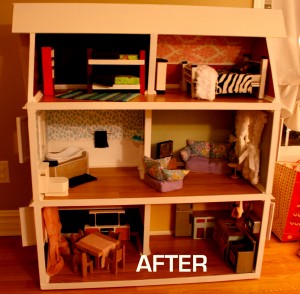 Doll house after shot
