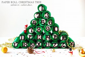 Paper Roll Christmas Tree Advent Calendar from Squirrelly Minds