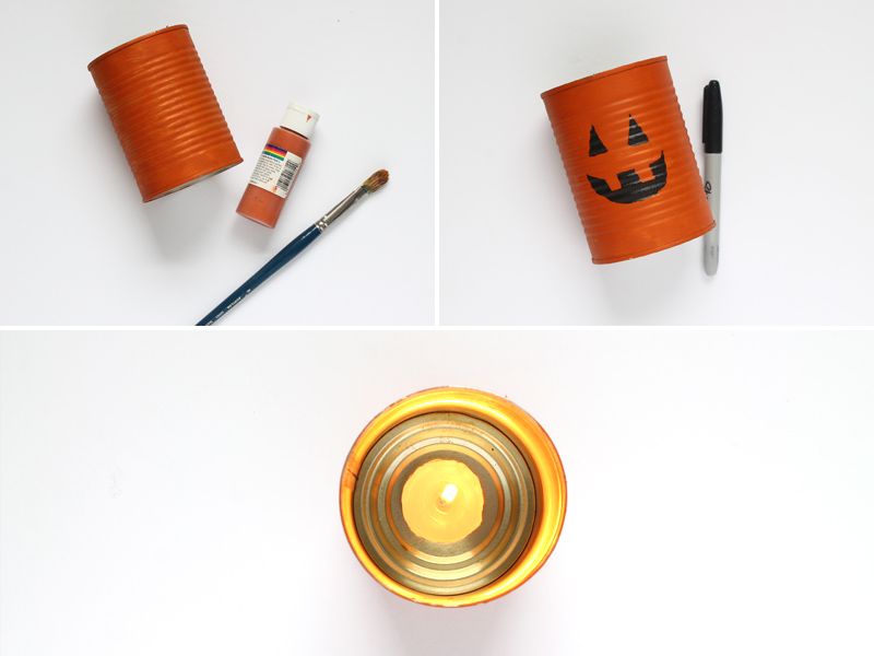 DIY Halloween Tin Can Candle Holder by Squirrelly Minds on Used Everywhere