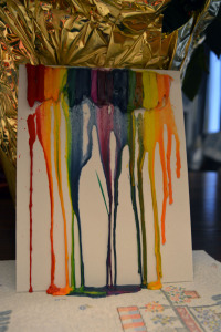 DIY Melted Crayons on Canvas