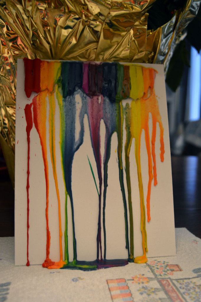 DIY Melted Crayons on Canvas
